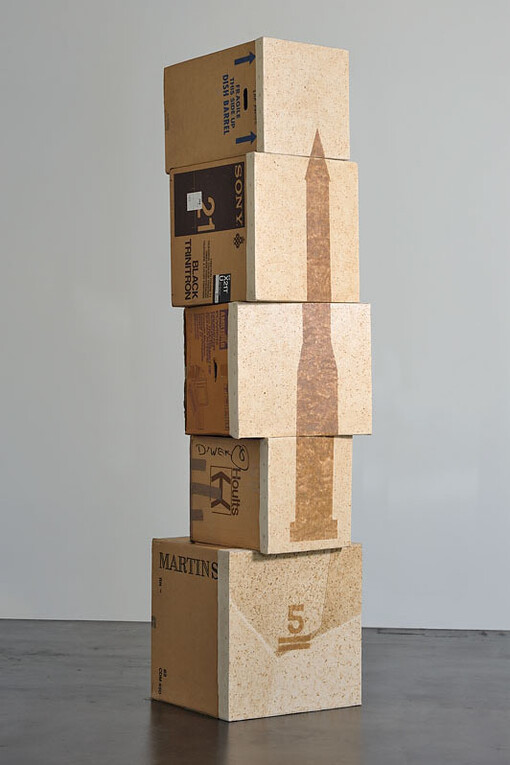 Amikam Toren, Stacks (Five Only), 1992- 1995, Cardboard, Variable dimensions. Courtesy of the artist and Jessica Silverman Gallery