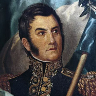 José Francisco de San Martín y Matorras,  "El Liberatador de Argentina, Chile y Peru", nació en 1778 Yapeyú, Argentina y murió en 1850 en 
Boulogne-sur-Mer, Francia