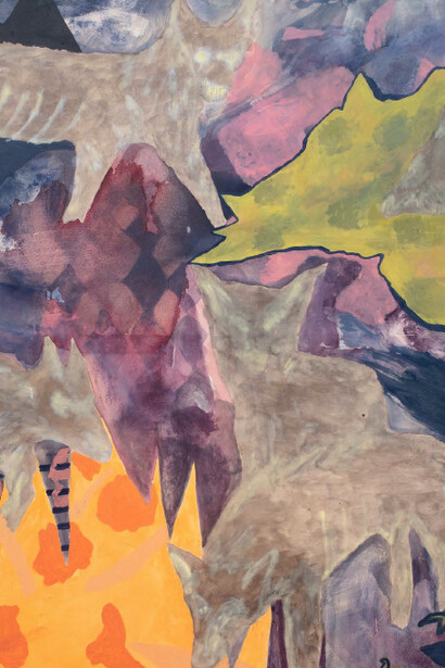 Obra de Eliel David exhibida en la exposición "Muri e Volpi", fotografía de Antonio Maniscalco