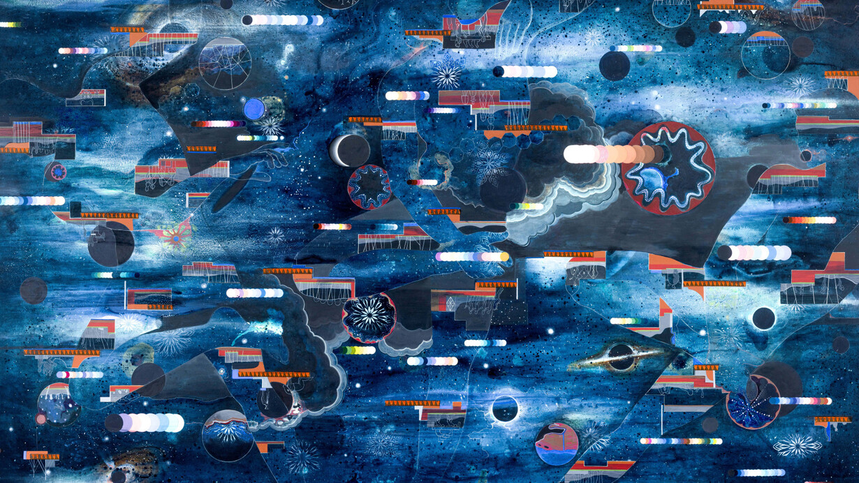Jagannath Panda, Dancers of the celestial realms, 2024-2025. Courtesy of Aicon Gallery