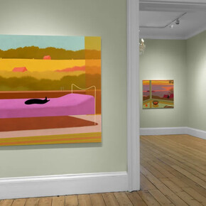 Alfie Caine, Rivers and rooftops, vista della mostra. Cortesia della Galleria Massimo De Carlo