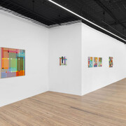 Beat Zoderer, Haiku. Three layered concrete watercolors, exhibition view. Courtesy of Galerie Lange + Pult