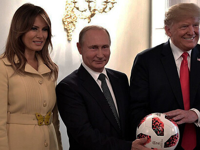 Vladimir Putin presented Donald Trump with the official ball of the 2018 FIFA World Cup and wished the United States of America a successful hosting of the 2026 World Cup