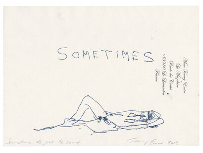 Tracey Emin, Sometimes its just the same, 2012 monoprint on paper 8.23 x 11.65 inches 20.9 x 29.6 cm 19 x 22.18 x 1.5 inches (framed) 48.3 x 56.3 x 3.8 cm Courtesy the artist and Lehmann Maupin, New York and Hong Kong