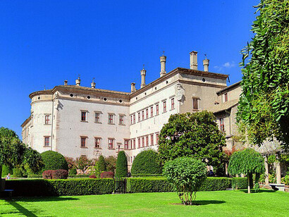 Schloss Buonconsiglio, Trient, Südtirol, Italien, funktioniert heute als Museum. Innengarten