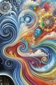 Esplosione di forme colori all'interno della mente, iImmagine generata con IA