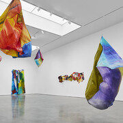 Sam Gilliam, Stitched, exhibition view. Courtesy of Pace Gallery