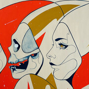 Raymond Argumedo, Sky deities II (detail), 2025. Courtesy of Thinkspace Projects