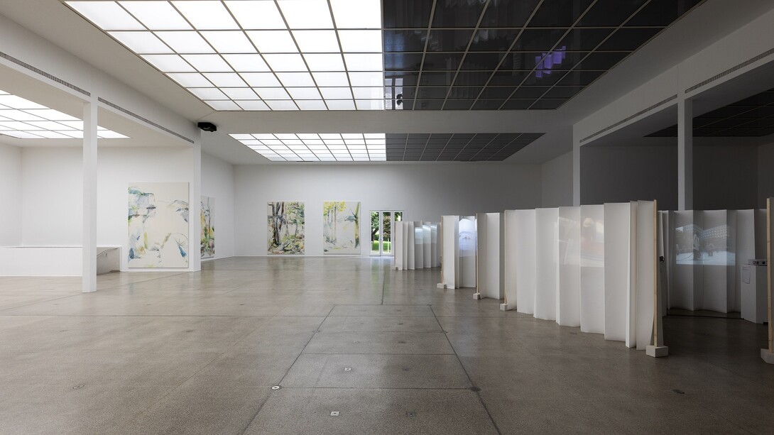 Ariane Mueller, Fish are folded into the sea just as the sea is folded into fish, exhibition view. Courtesy of Secession