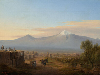 N.G. Chernetsov, Travelers at the Caucasus Foothill (detail), 1849. Courtesy of New Tretyakov Gallery 