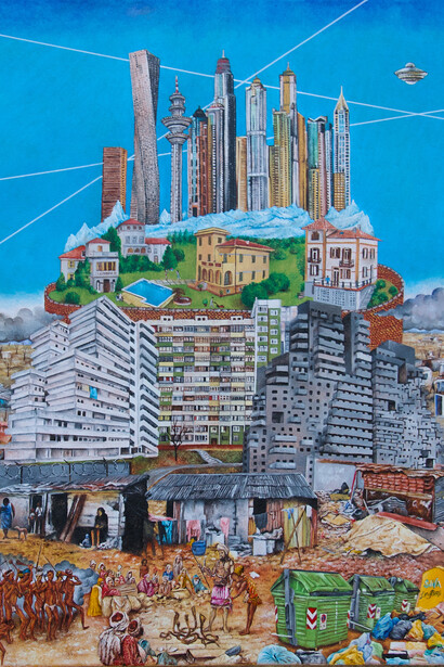 Giacomo Borzoni,Torre di Babele, 2025. Cortesia della Sala Associazione di Mutuo Soccorso
