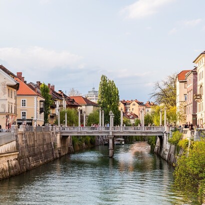 Ponte sul fiume Ljubljanika, Lubiana, Slovenia