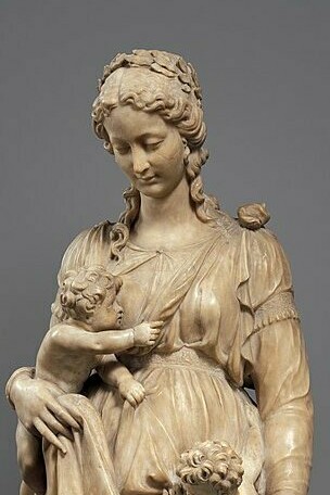 "Caridad", escultura, Jacques du Broeucq, mediados del siglo XVI
