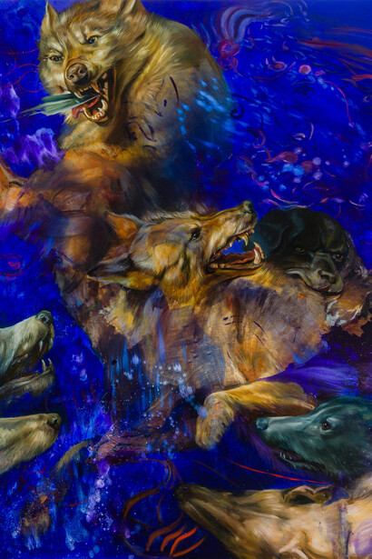 Angela Fraleigh, In the hopeful haunting: a spell for seeing in the dark (detail), 2025. Courtesy of Hirschl & Adler Modern