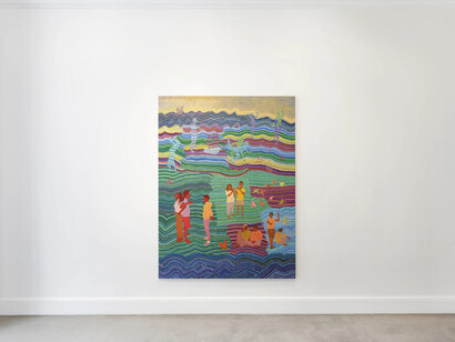 Slimen Elkamel, Ligne(s) de vie, vue d'exposition. Avec l'aimable autorisation de la Galerie Mariane Ibrahim