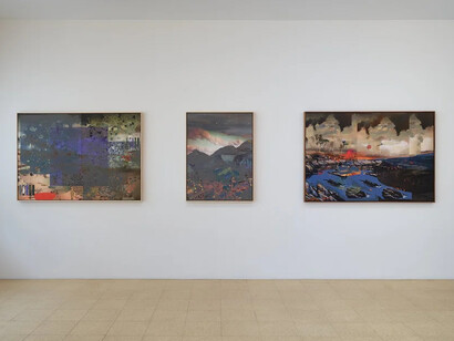 Petra Cortright, Quicksilver sea bubble dramamine dream, exhibition view. Courtesy of 1301PE Gallery
