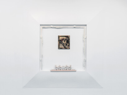 Georg Pin­terit­sch, Im dienst der zuge­hö­rig­keit, in der grup­pe der ech­ten jungs, sich so zu ver­hal­ten, wie es belohnt wird, ausstellungsansicht. Mit freundlicher genehmigung des Lentos Kunstmuseums