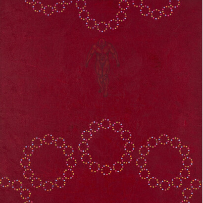 Owusu-Ankomah, Microcron Begins No. 10, 2013, Acrylic on canvas, 190 x 180 cm. Photo copyright, Joachim Fliegner, Courtesy October Gallery
