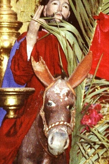 Cristo del domingo de ramos en la iglesia de Santo Domingo Yanhuitlán, Oaxaca, Mexico