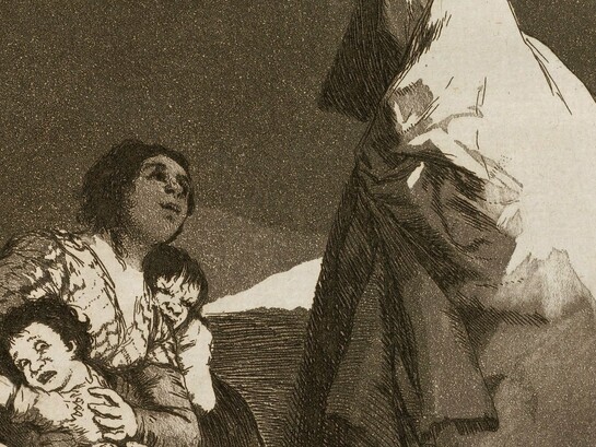 Francisco Goya, "Que viene el coco", ilustración perteneciente a la serie "Los caprichos", 1797-1798