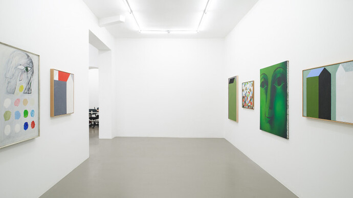Horst Antes, Ich bin das haus, exhibition view. Courtesy of Meyer Riegger Gallery