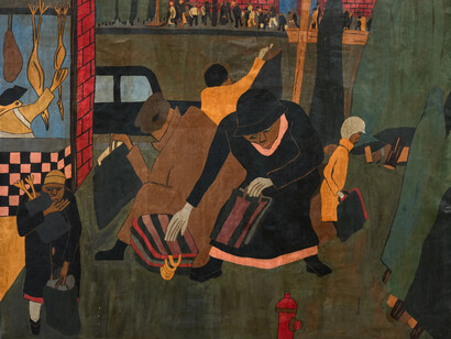 Jacob Lawrence, Christmas (detail), 1937. Courtesy of Schoelkopf Gallery