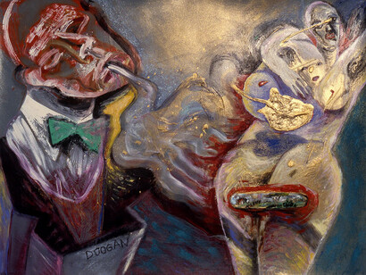 Bailey Doogan, Gold leaf attack (detail), 1988. Courtesy of Etherton Gallery