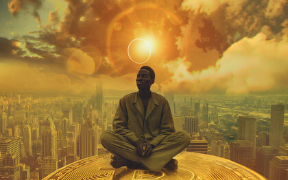 A fantasy scene depicting wealth, artificial intelligence, and dreams