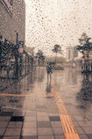 Al regresar, la indecisa llovizna del mediodía se había convertido en una monumental tormenta de granizo