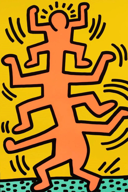 Keith Haring, Growing 1 (detail), 1988. Courtesy of Gomleys Fine Art