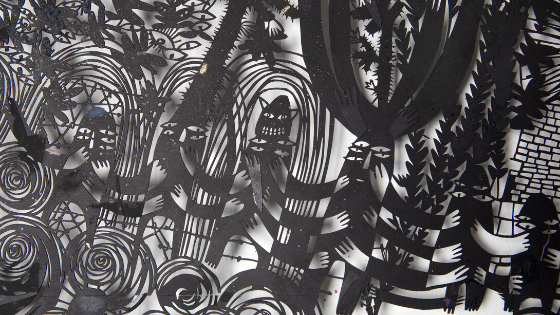 Annie Vought, Detail of look at what you've already dawned (detail), 2025. Courtesy of Traywick Contemporary