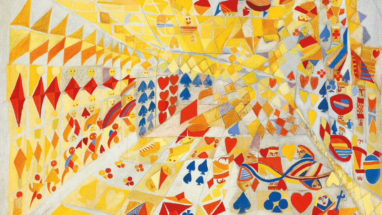 Maria Helena Vieira da Silva, Le jeu de cartes (Juego de naipes) (detalle), 1937. Cortesía del Guggenheim Museum Bilbao