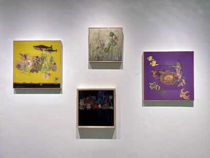 Anila Quayyum Agha, The unraveling, exhibition view. Courtesy of Sundaram Tagore Gallery