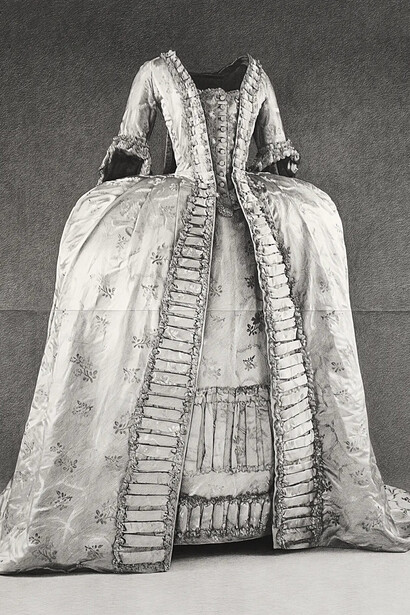 Karl Haendel, Court dress (detail), 2025. Courtesy of Vielmetter
