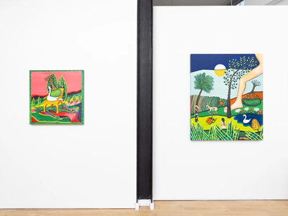 Celina Teague and Alexandra Searle, Take a seat before you change your mind, exhibition view. Courtesy of Kristin Hjellegjerde Gallery