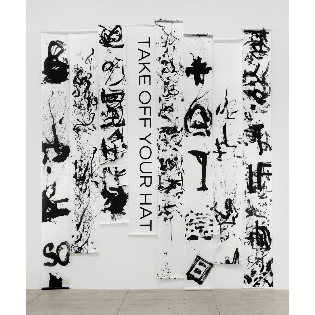 William Kentridge, Take Off Your Hat, 2014, India ink on Japanese Rice Wenzhou Paper, 163-3/8 x 142-7/8 in.