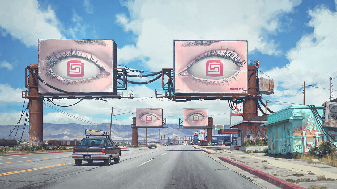 Simon Stålenhag, ilustración de la serie "The Electric State" (2017)