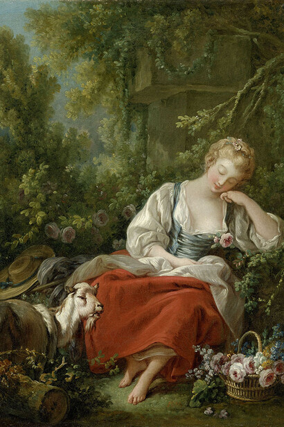 François Boucher, La rêveuse – Dreaming Shepherdess (detail), after 1760 - around 1763. Mit freundlicher genehmigung des DomQuartier Museums