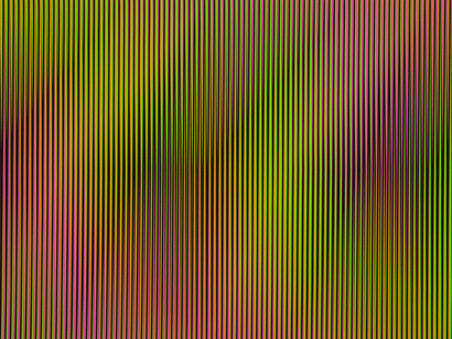 Carlos Cruz-Diez, Color aditivo papagayo 2, 2012. Courtesy of Galerie La Patinoire Royale Bach