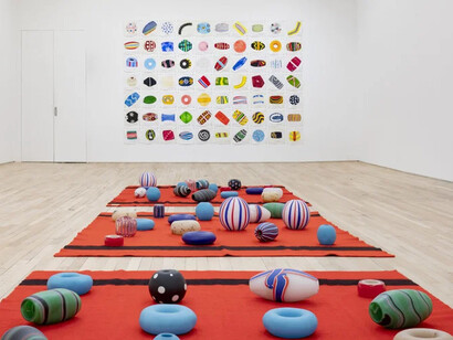 Wendy Red Star, One blue bead, exhibition view. Courtesy of Sargent’s Daughters Gallery