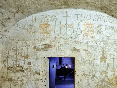 The entrance to the prison cell where Giuseppe Lombardini was imprisoned. Photo by Mauro Montini ©Narni Sotterranea