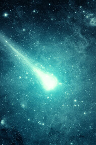 Un cometa atraviesa una nebulosa