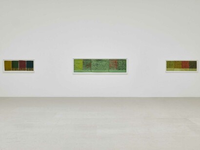 Brice Marden, Works on paper, exhibition view. Courtesy of Gagosian