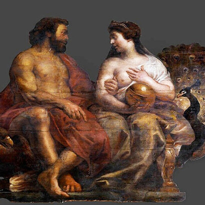 Cornelis de Vos (1585 – 1651)  
Pintura "Júpiter y Juno", 1635,  Museo Real de Bellas Artes de Amberes, Bélgica
