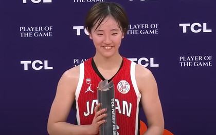 Kokoro Tanaka beams with pride after earning Player of the Game honors