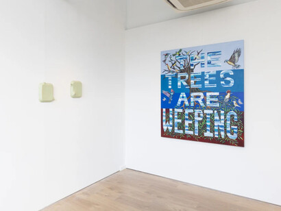 Celina Teague and Alexandra Searle, Take a seat before you change your mind, exhibition view. Courtesy of Kristin Hjellegjerde Gallery