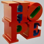 Robert Indiana Hope, red-blue-green alluminio dipinto, 2009, 183 x 183 x 91 cm