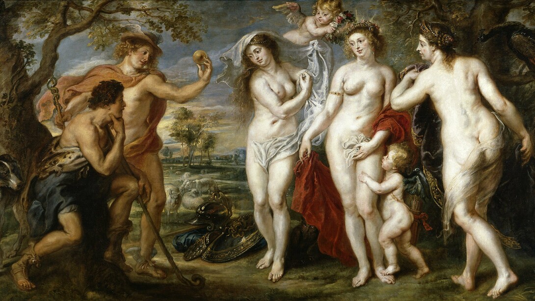 Peter Paul Rubens, "El juicio de París", óleo sobre madera, entre 1632 y 1635