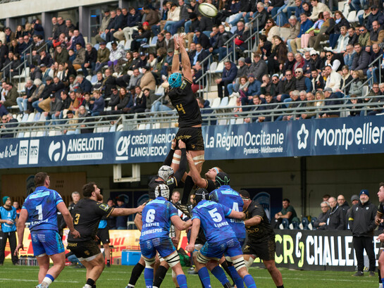 L'équipe de France lors d'un match dans le stade de Montpellier dans le sud du pays