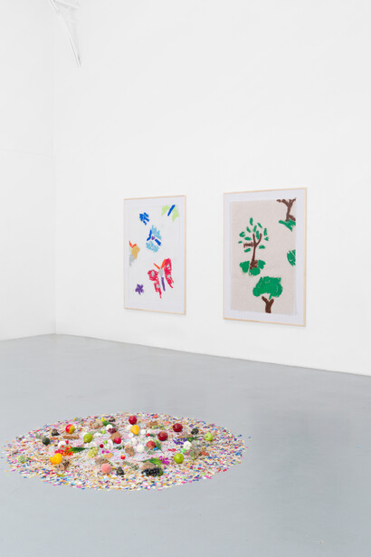 Kaspar Müller, Driving through the countryside, exhibition view. Courtesy of Galerie Hussenot